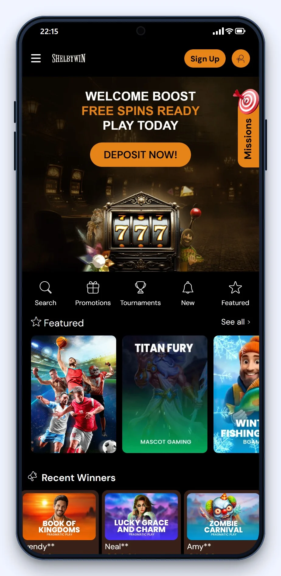 ShelbyWin on a phone, one of the betting sites that accept credit cards on this page